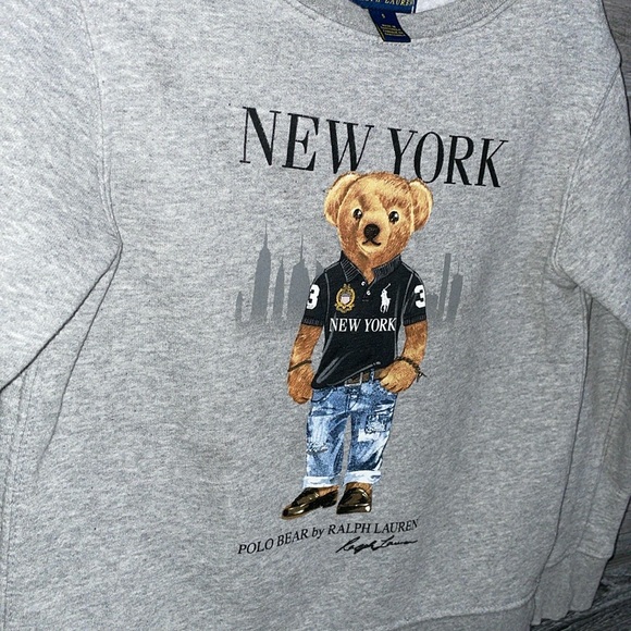 Polo Ralph Lauren Gray Sweater with Bear Print - Picture 7 of 8